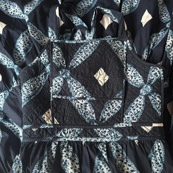 Ulla Johnson Jiya Blue Quilted Midi Dress - Picture 10 of 12